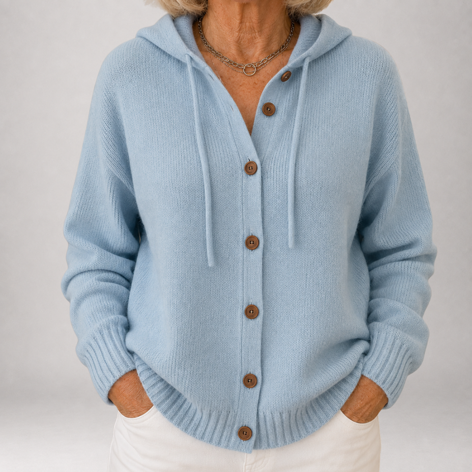 Sorrel | Stilvolle Strickjacke mit Kapuze und praktischem Kordelzug
