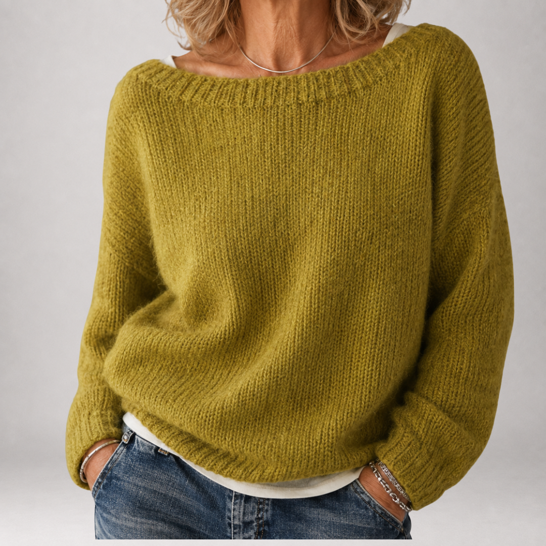 Brienne | Kuscheliger Grobstrick-Pullover mit elegantem U-Boot-Ausschnitt