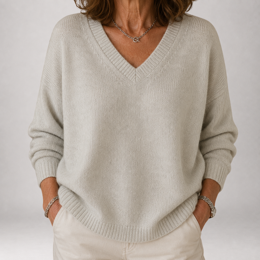Hesper | Weicher V-Ausschnitt-Strickpullover