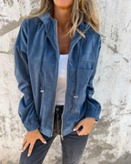 Danna | Stylische Cordjacke mit Kapuze und praktischem Reißverschluss