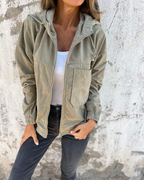Danna | Stylische Cordjacke mit Kapuze und praktischem Reißverschluss