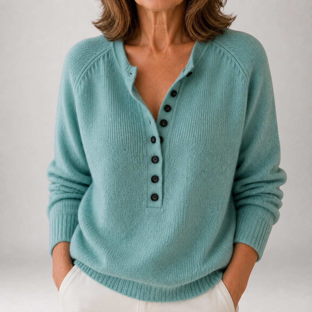 Bronte | Henley-Pullover mit stilvoller Knopfleiste