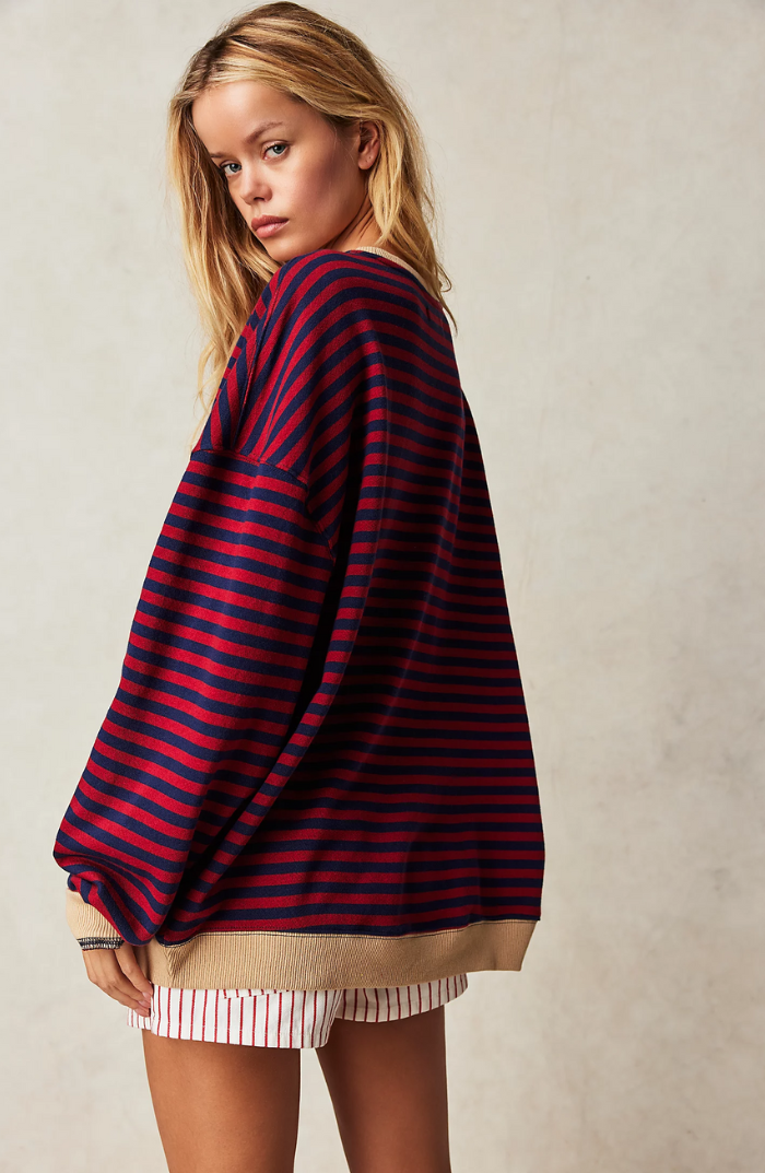 Mana | Stylischer gestreifter Oversize-Pullover für einen lässigen Look