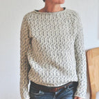 Victoria | Eleganter grauer Pullover mit stilvollem U-Boot-Ausschnitt