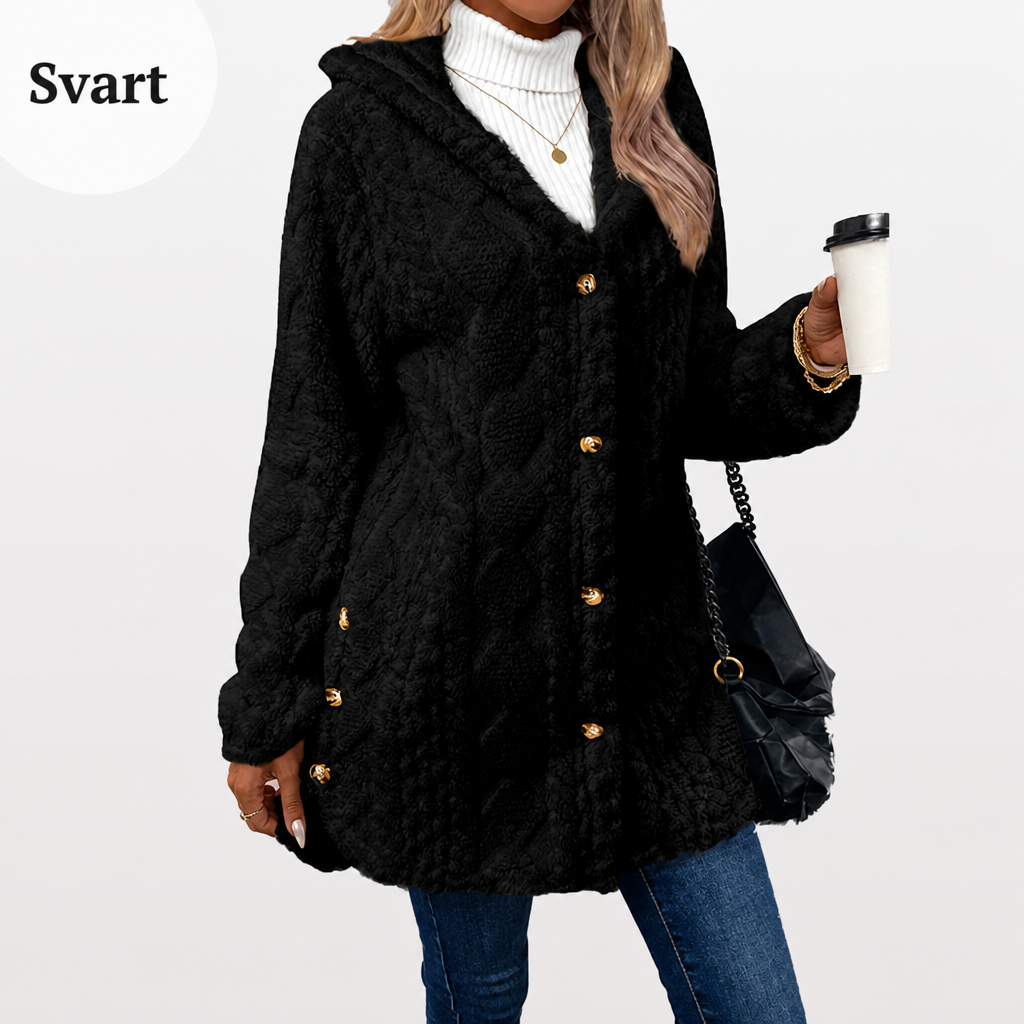 VARM DAMJACKA MED HUVA OCH STILRENT DIAMANTMÖNSTER