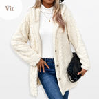 VARM DAMJACKA MED HUVA OCH STILRENT DIAMANTMÖNSTER