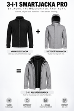 3-I-1 SMART JACKET PRO – CERTIFIERAD SKYDDSJACKA, 100 % REFLEKTERANDE MED AVTAGBAR FLEECEJACKA