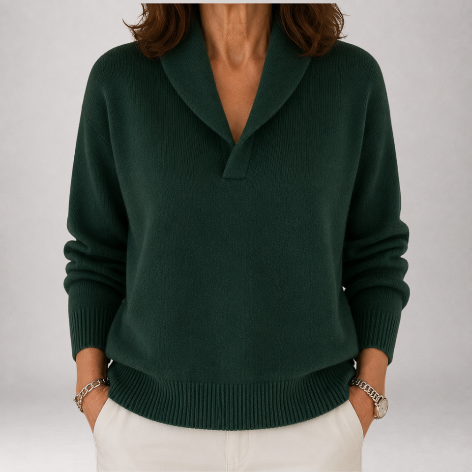 Genevra | Eleganter Pullover mit stilvollem Schalkragen