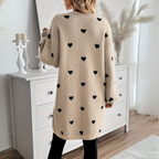 Julia | Kuscheliger Cardigan mit zauberhaftem Herzmuster