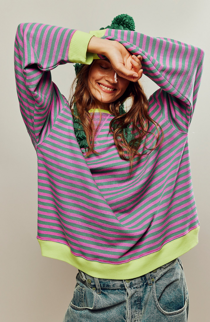 Mana | Stylischer gestreifter Oversize-Pullover für einen lässigen Look