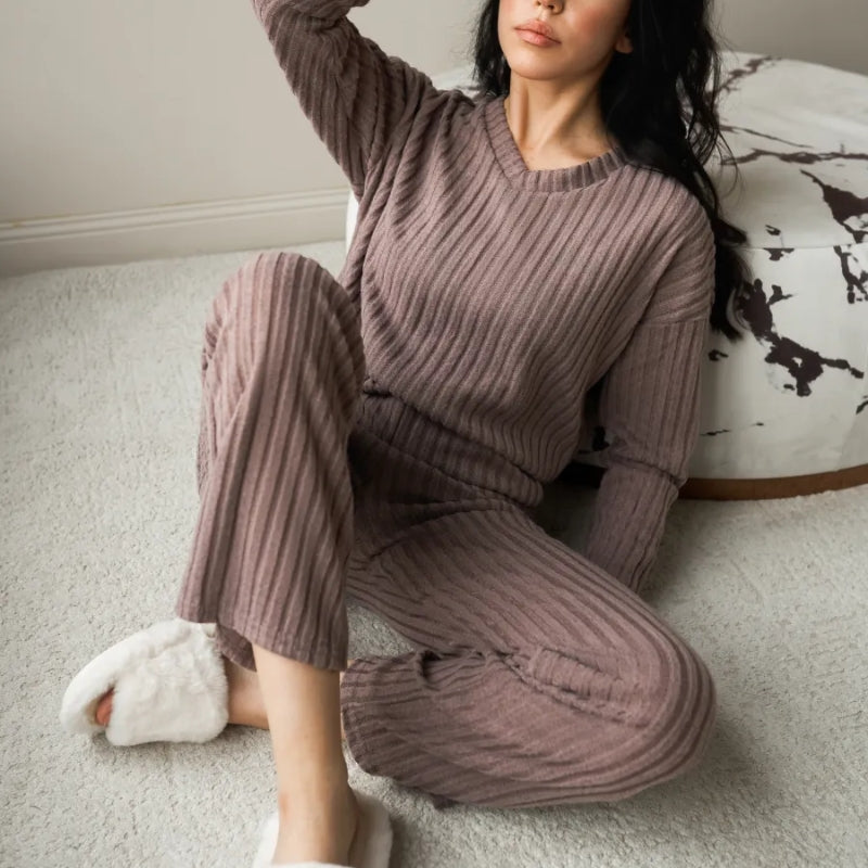 CLAIRE | Ribbat tvådelat set