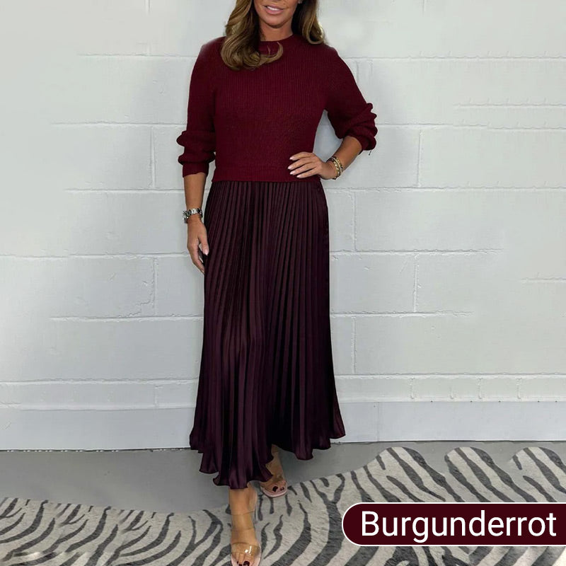 MARIA | Eleganta plisserade klänningar med stilren rund halsringning