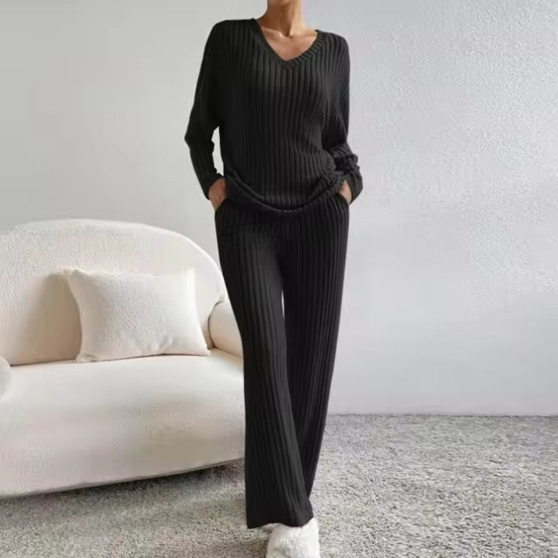 CLAIRE | Ribbat tvådelat set