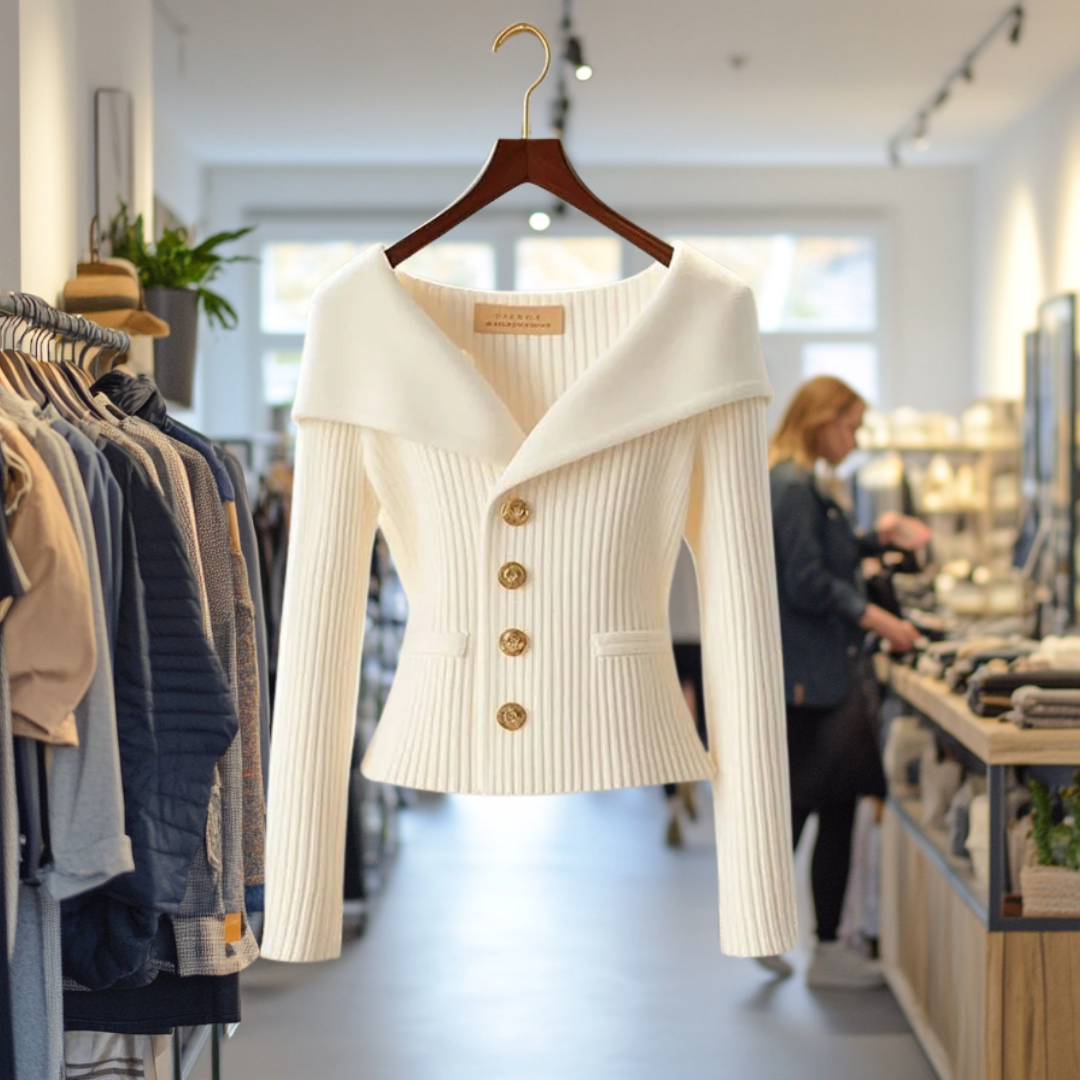KARLA I – Luxuriöse Strickjacke geschniegelt