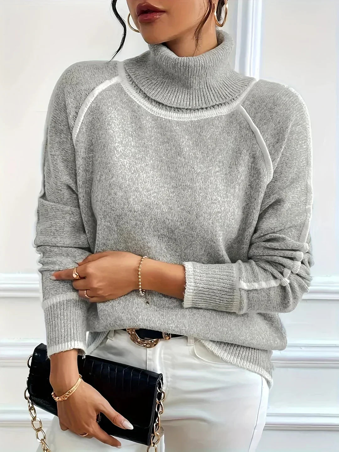 Elle | Kuscheliger Damen-Turtleneck-Pullover – Stilvoll und wärmend