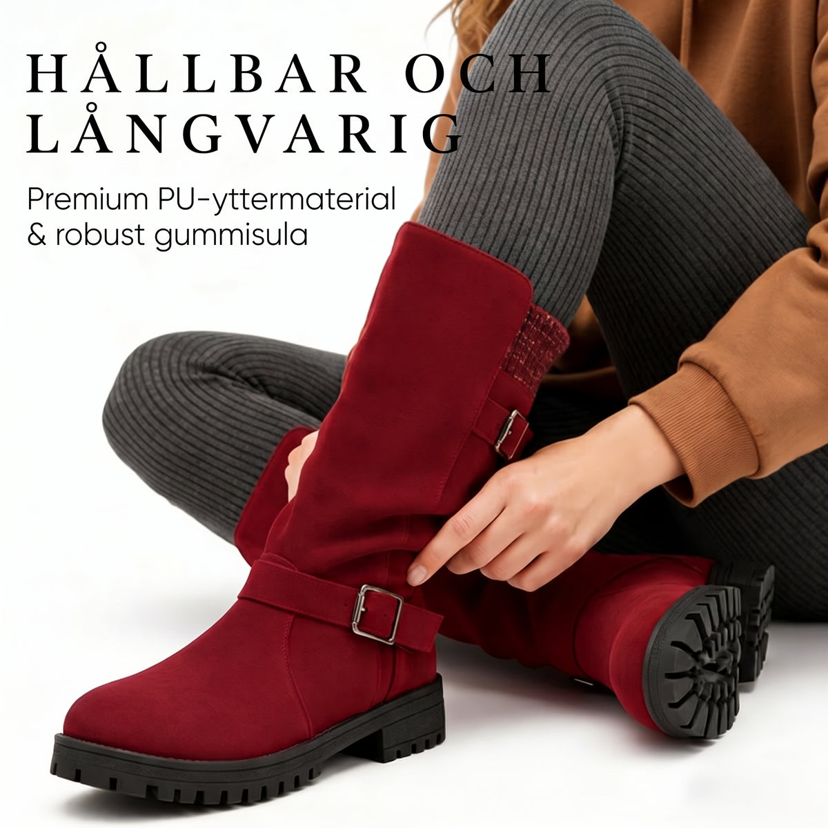 Slouchy boots för dam i mellanvadslängd