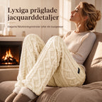 Avslappnade, varma loungebuxor för dam med flanellfoder