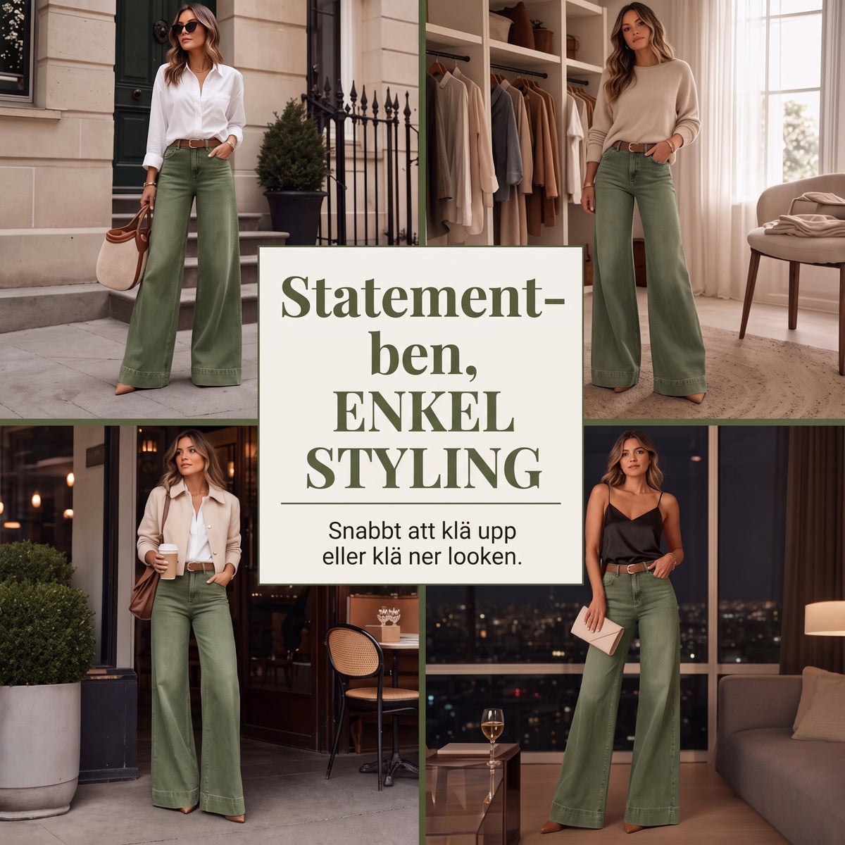 Jeans som ger intryck av längre ben