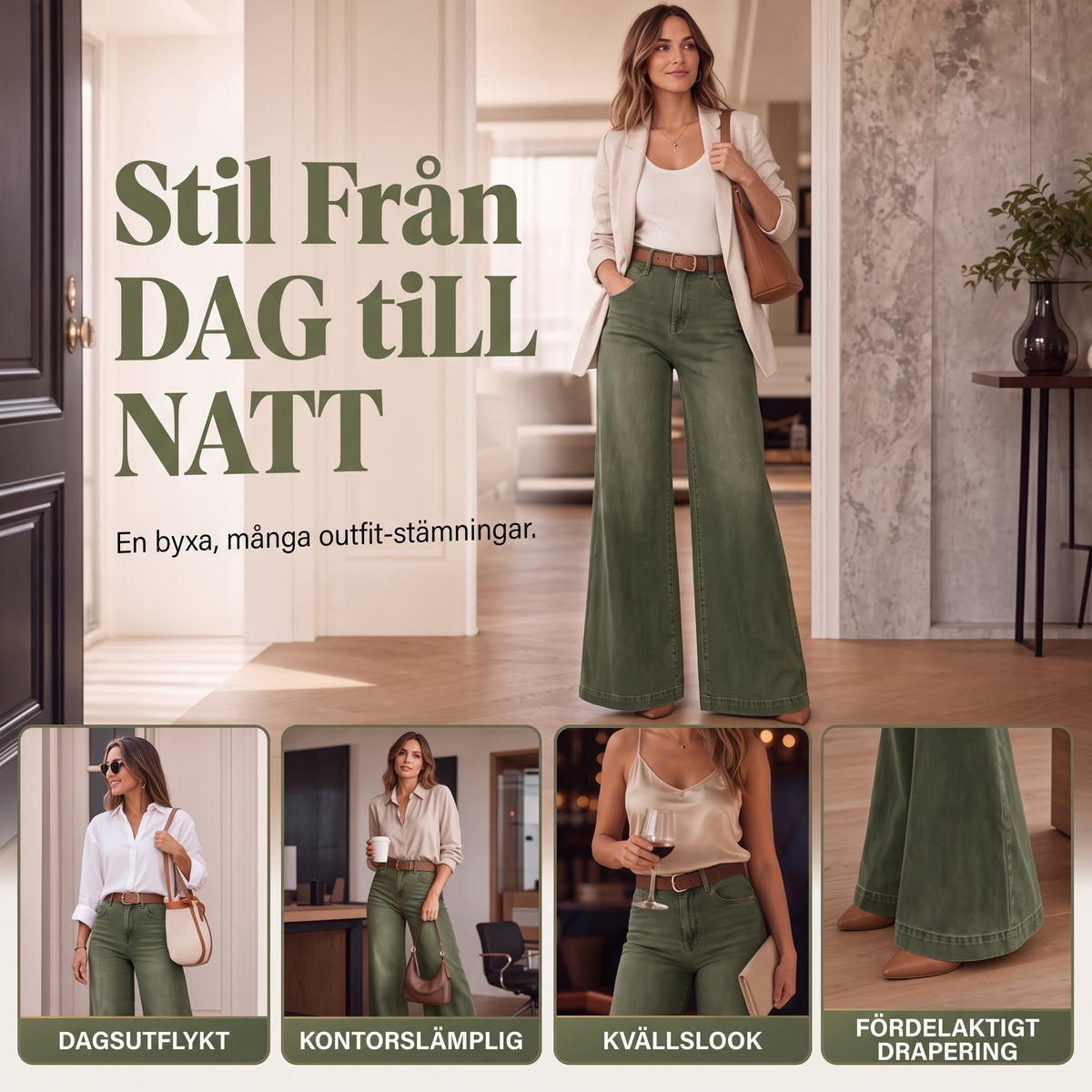 Jeans som ger intryck av längre ben