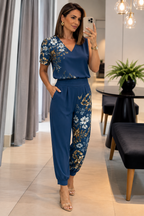 ALEXANDRA | ELEGANT TVÅDELAT SET MED MÖNSTRADE BYXOR