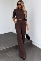 LISA | ELEGANT SET MED CROPPAD TOPP OCH VIDA BYXOR
