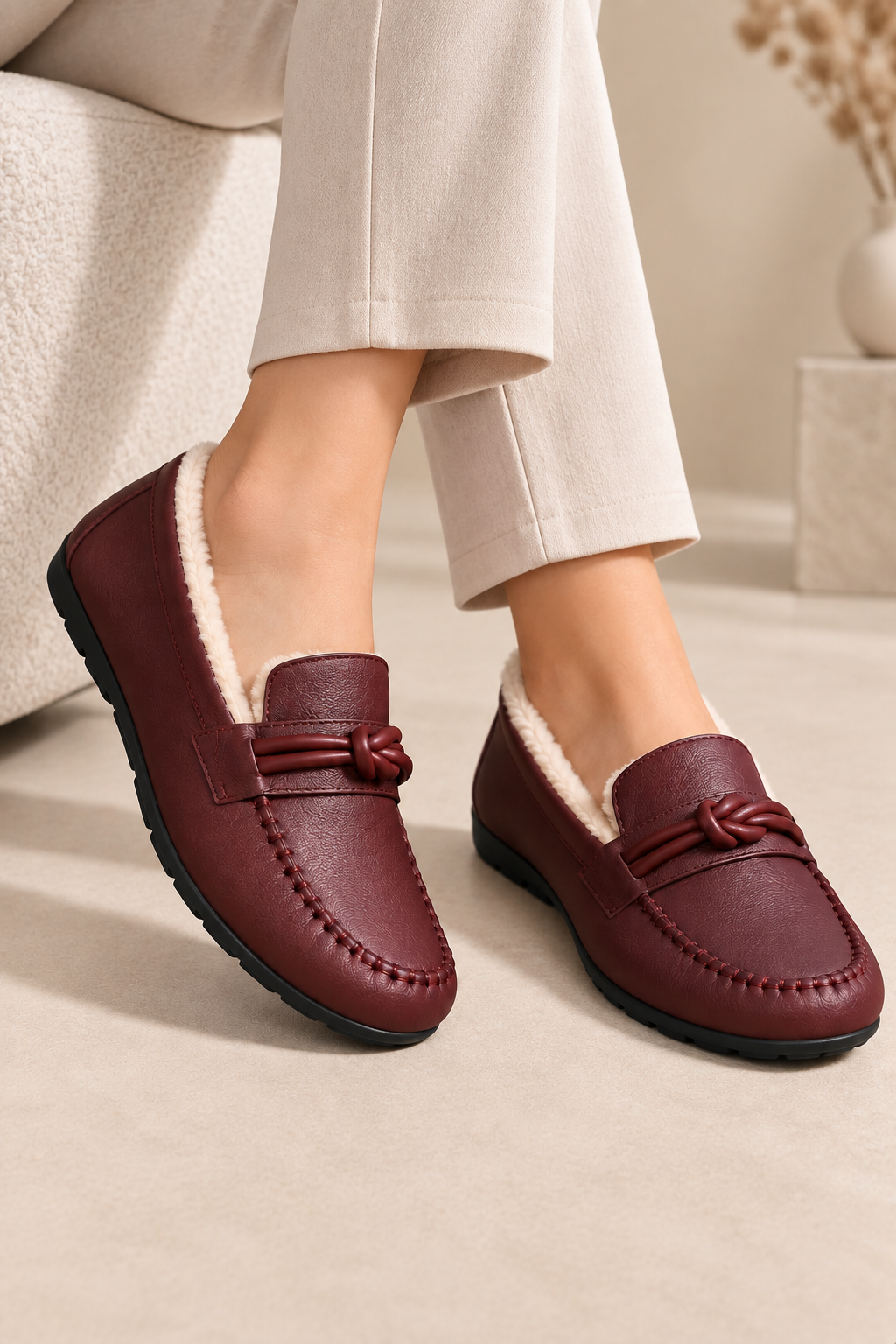 ELINA | VARMFODRADE DAMLOAFERS FÖR VINTERN