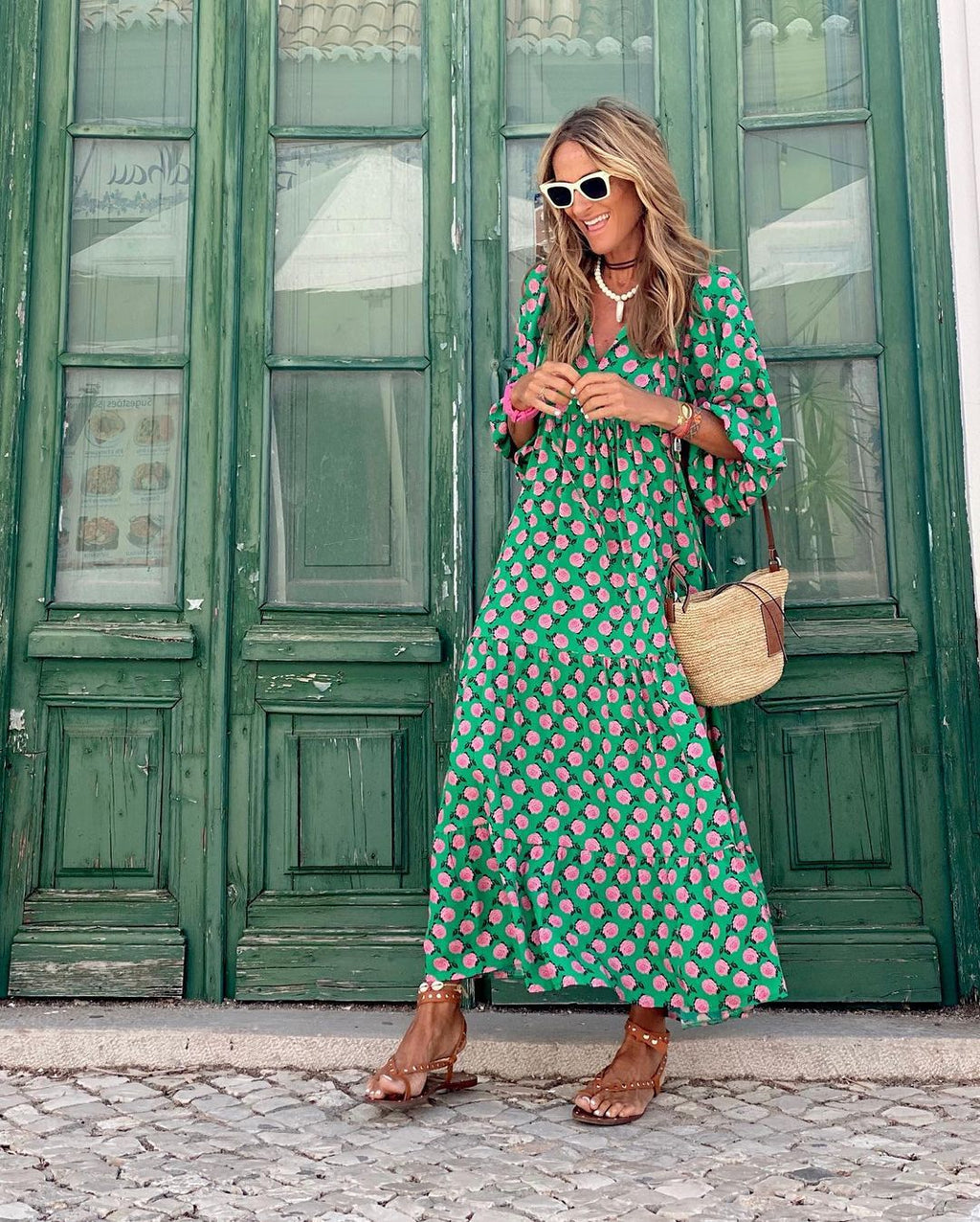 Bellona | Elegant lång boho-klänning