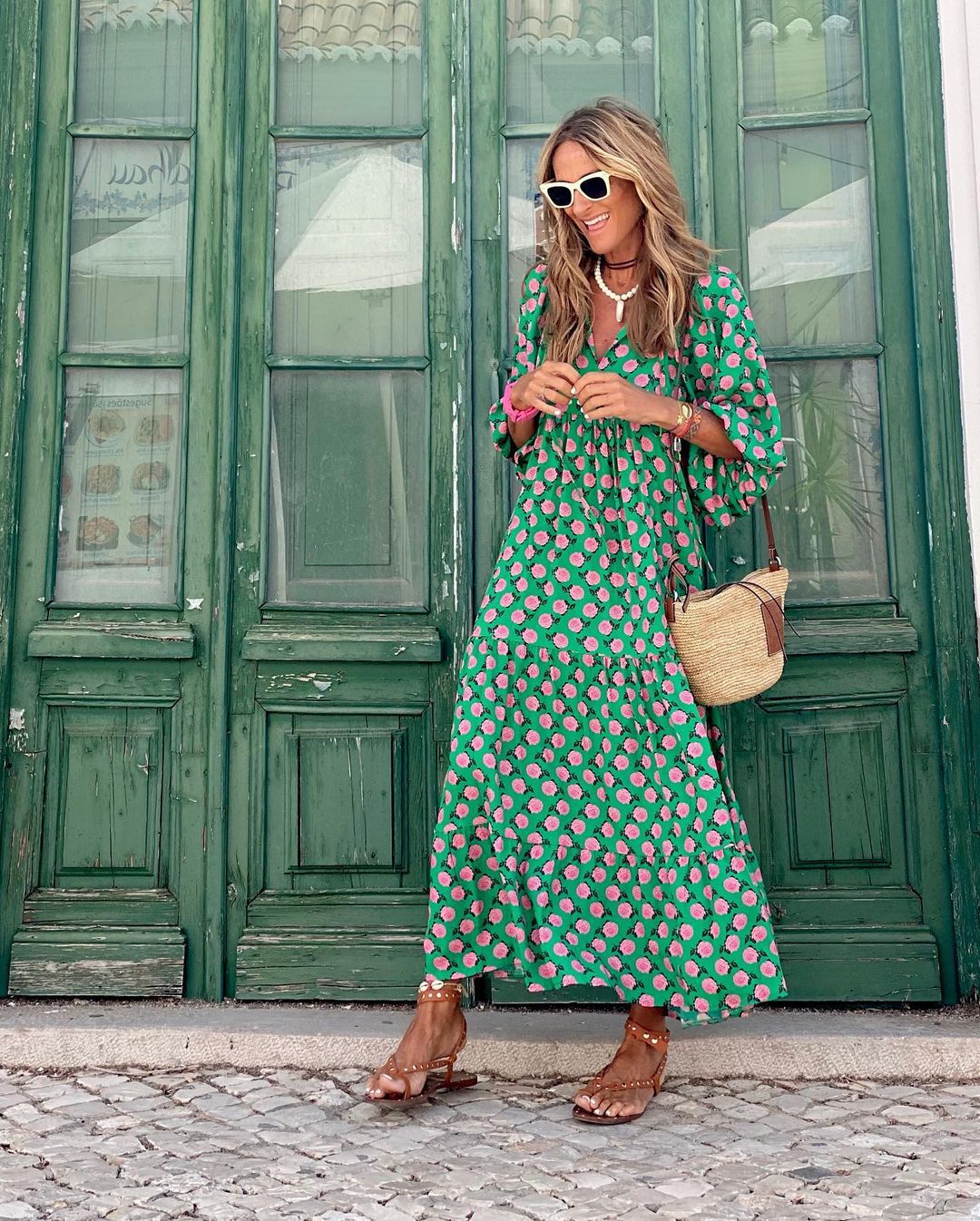 Bellona | Elegant lång boho-klänning