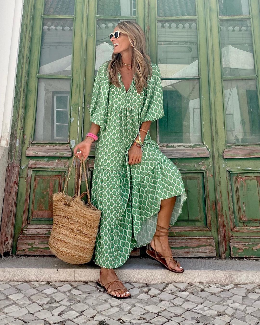 Bellona | Elegant lång boho-klänning
