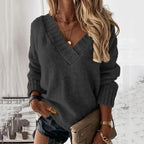 Jane | Kuscheliger Pullover mit elegantem V-Ausschnitt
