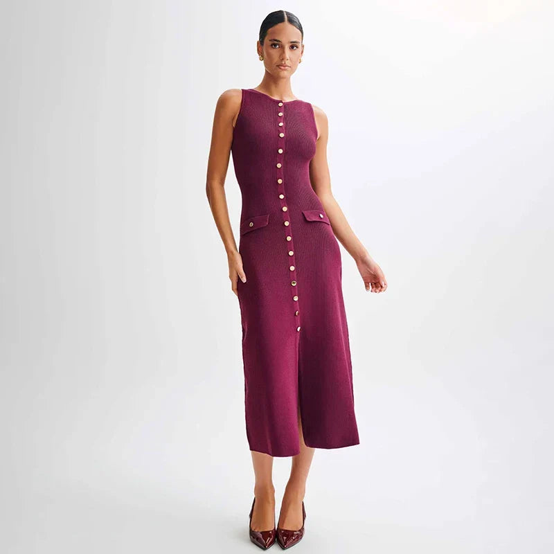 Jaraa | Elegant stickad klänning – Stilren & bekväm