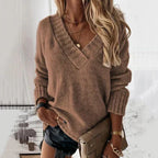 Jane | Kuscheliger Pullover mit elegantem V-Ausschnitt