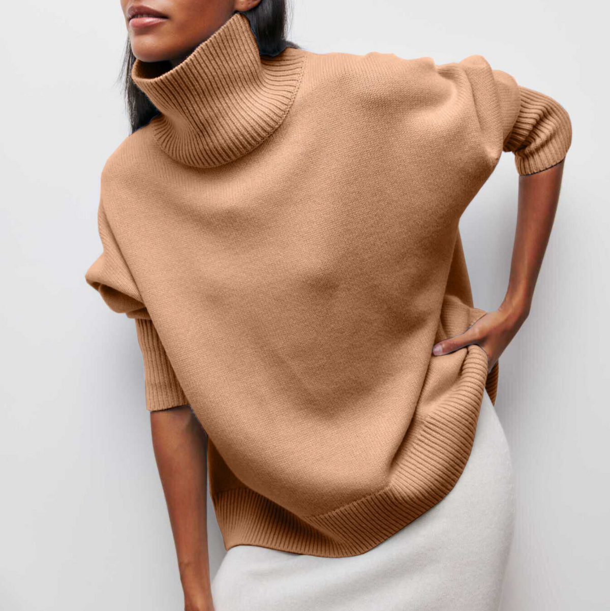 Amelia | Eleganter Strickpullover mit Rollkragen
