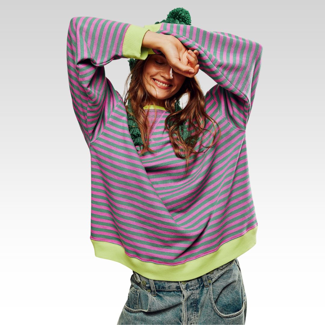 Mana | Stylischer gestreifter Oversize-Pullover für einen lässigen Look