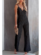 Felicia | Elegant jumpsuit med V-ringning och elegant spetsrygg