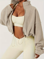 Velexia | Cozy Fleece Cropped Top