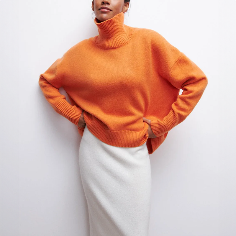 Amelia | Eleganter Strickpullover mit Rollkragen