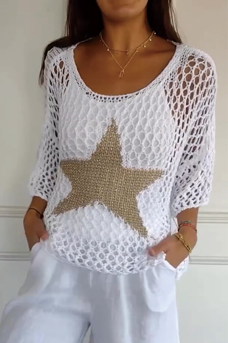 Larissa | Eleganter Strickpullover mit stilvollem Stern-Detail