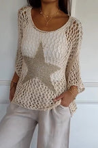 Larissa | Eleganter Strickpullover mit stilvollem Stern-Detail