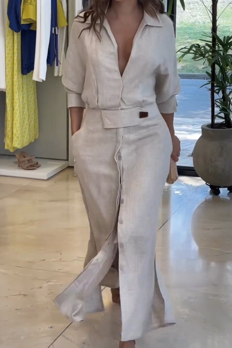Jeanette | Elegant linneklänning