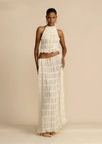 Leonie | Elegant halterneck-topp med matchande kjolset