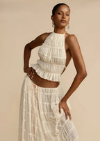 Leonie | Elegant halterneck-topp med matchande kjolset