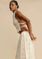 Leonie | Elegant halterneck-topp med matchande kjolset