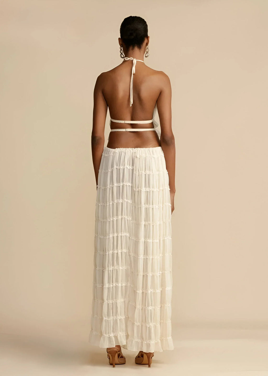 Leonie | Elegant halterneck-topp med matchande kjolset