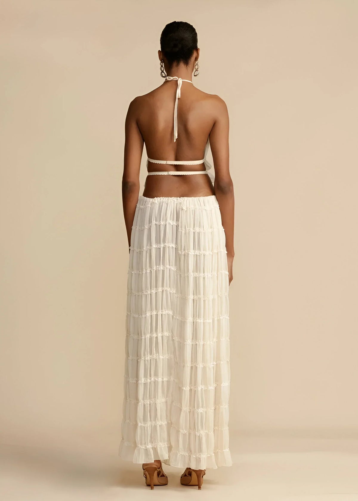 Leonie | Elegant halterneck-topp med matchande kjolset