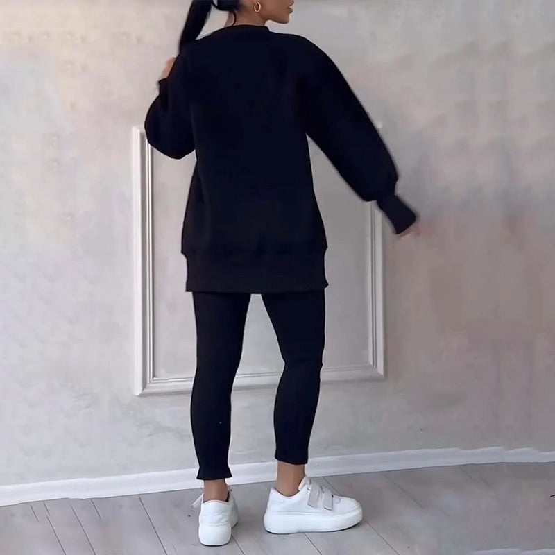 Elara | Bekvämt sweatshirt- och leggingsset för kvinnor