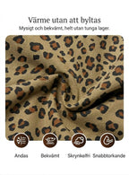 Huvtröja med leopardmönster och känguruficka